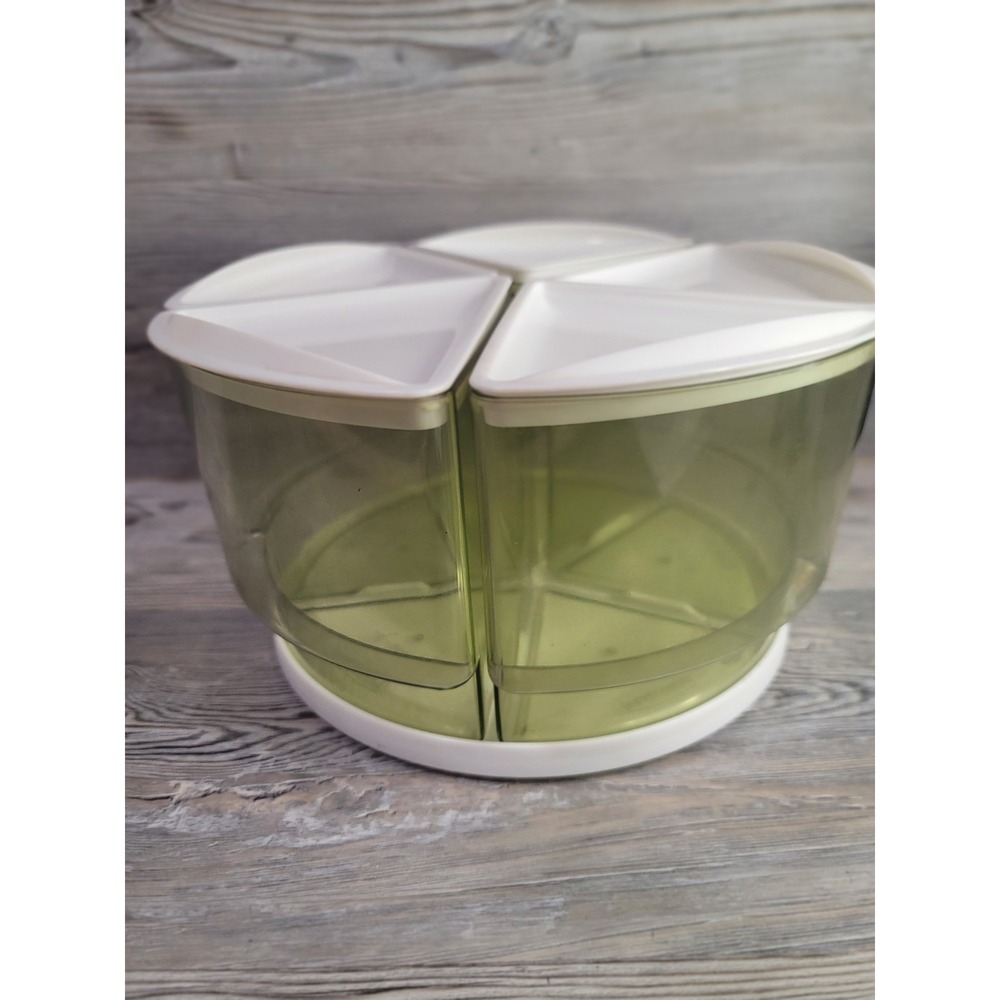 Vintage Rubbermaid Carosel canister set with lazy Suzan 5 compartments